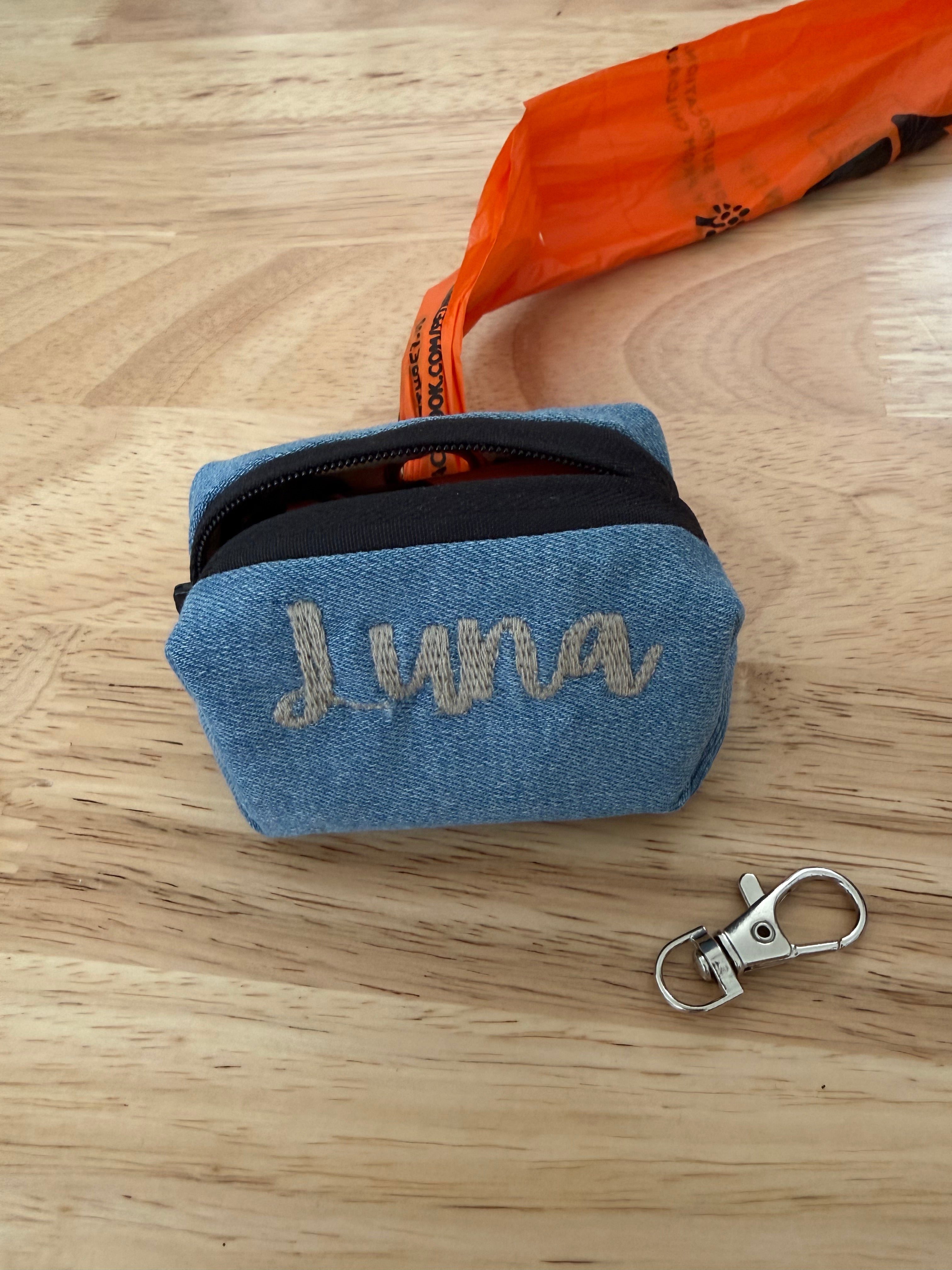 Custom Embroidered Denim Dog Waste Bag Holder
