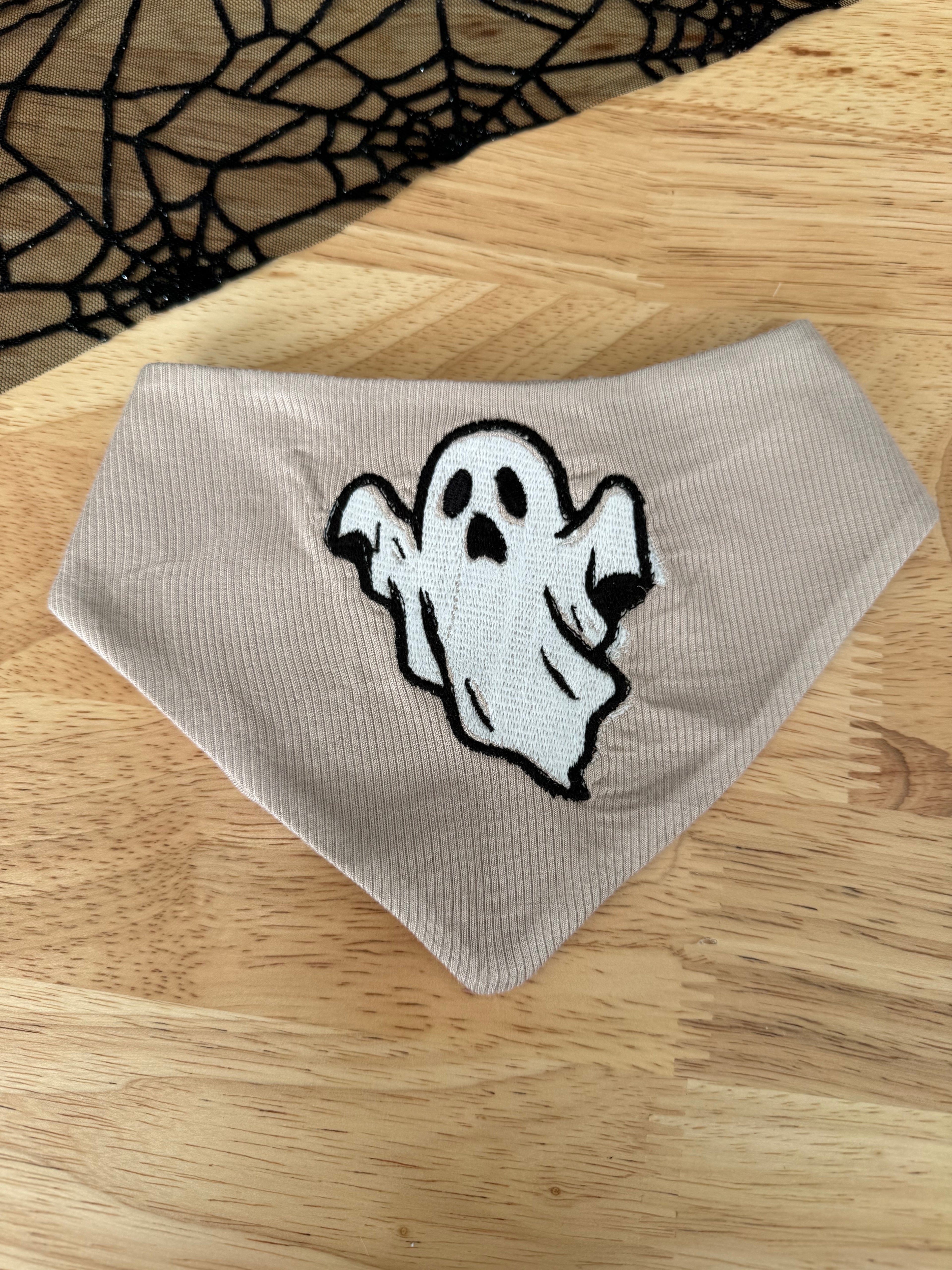 Ghost embroidery bandana